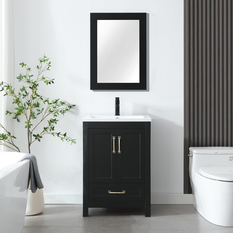 black painted bathroom