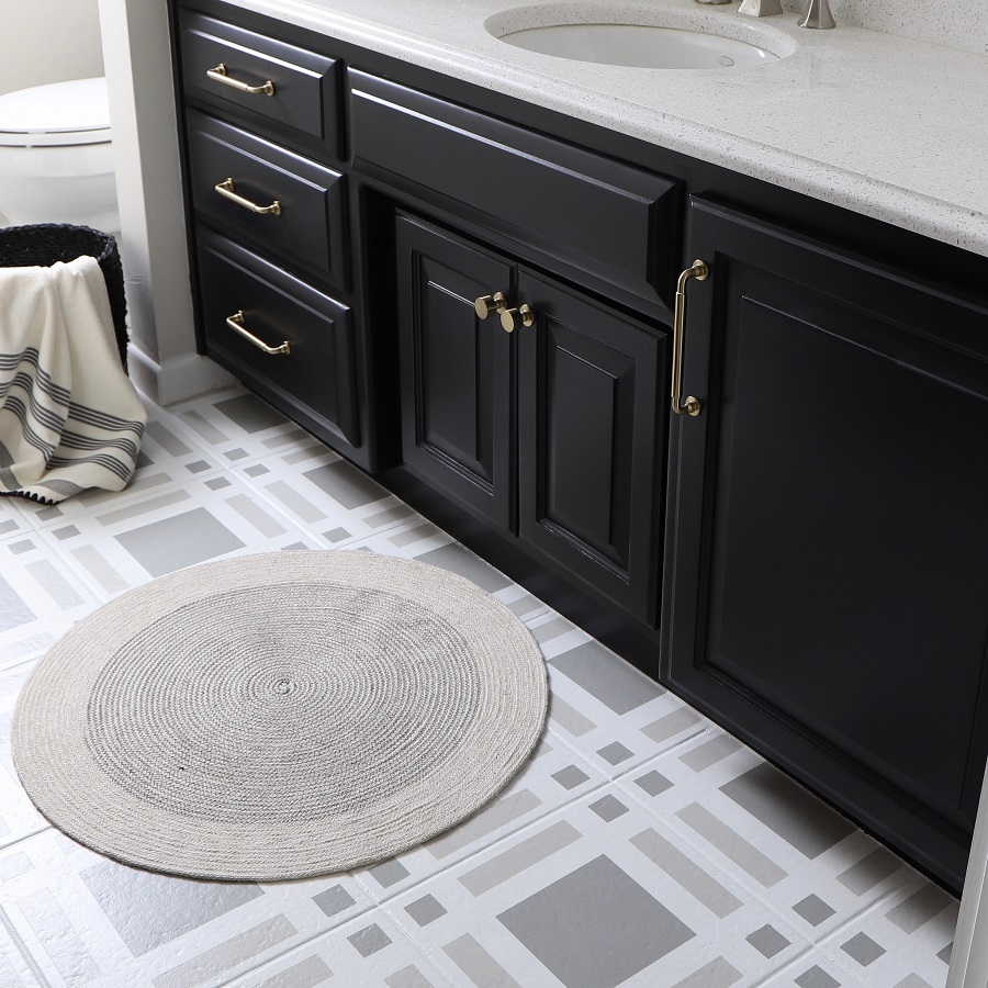 black painted bathroom