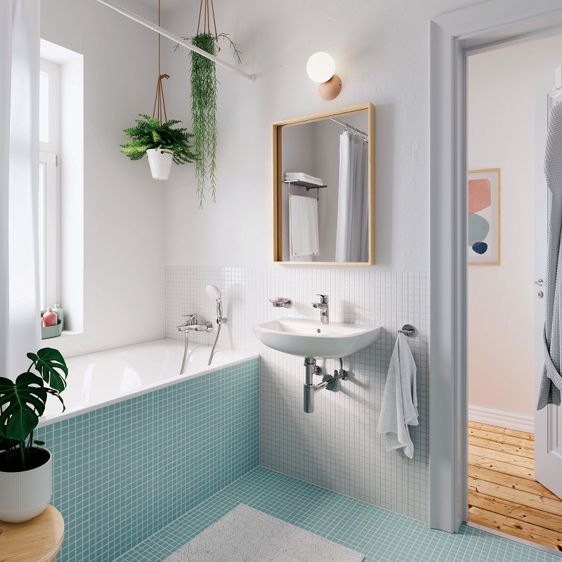 small bathroom with washer and dryer layout