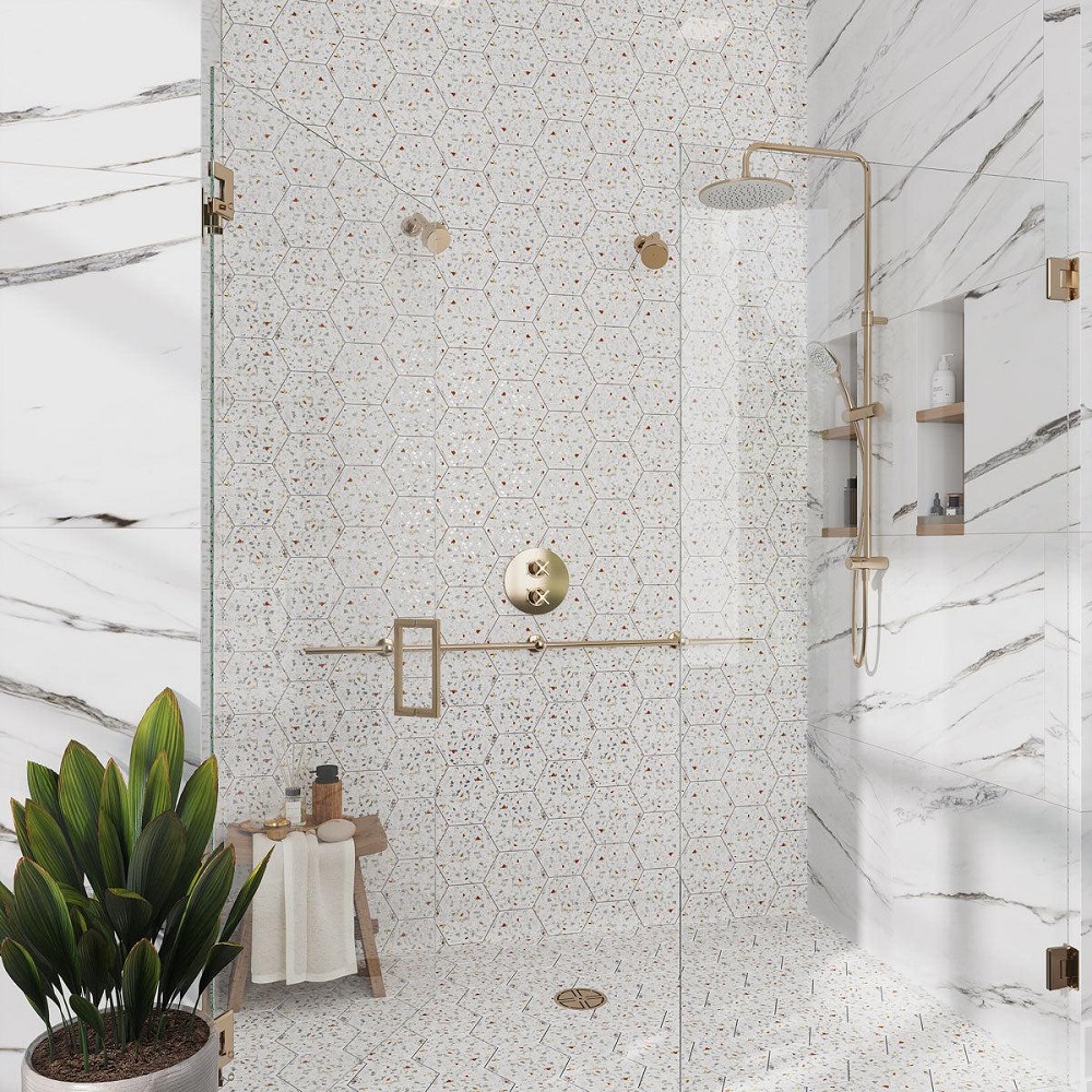 half tile wall bathroom
