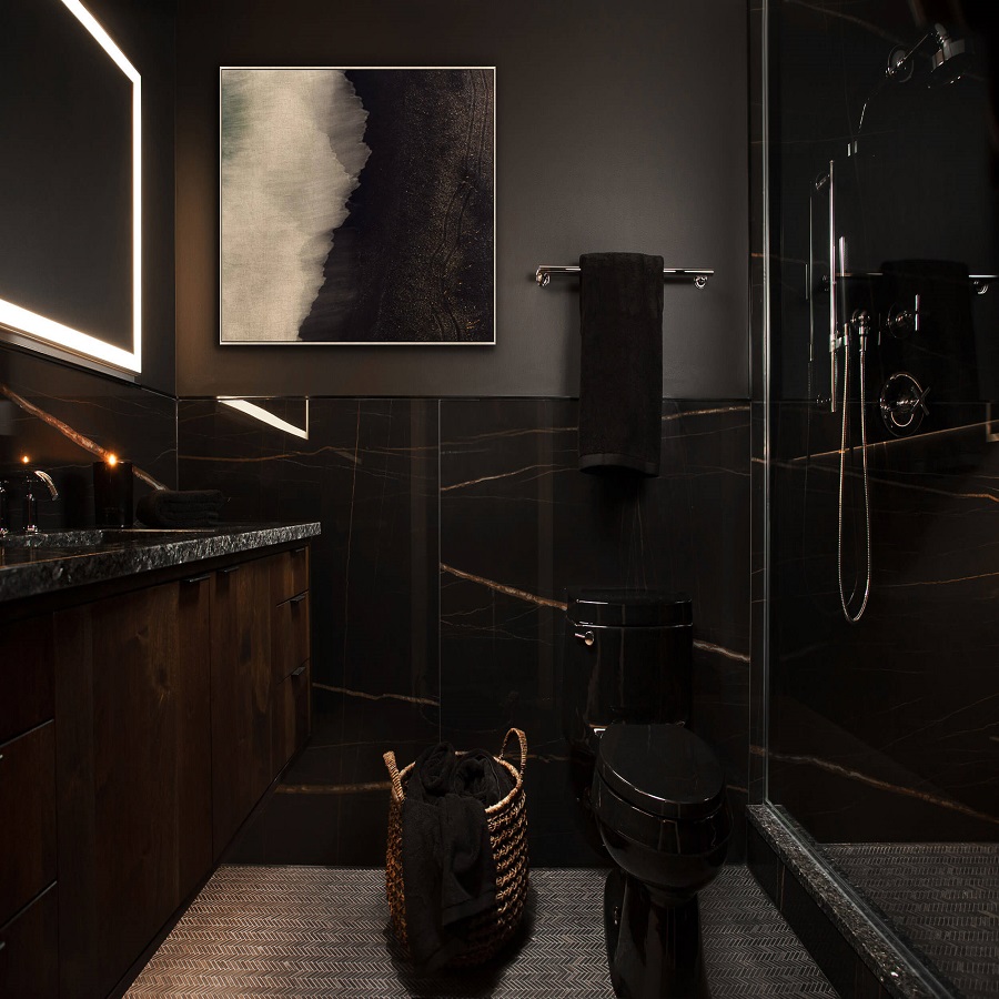 dark moody bathroom