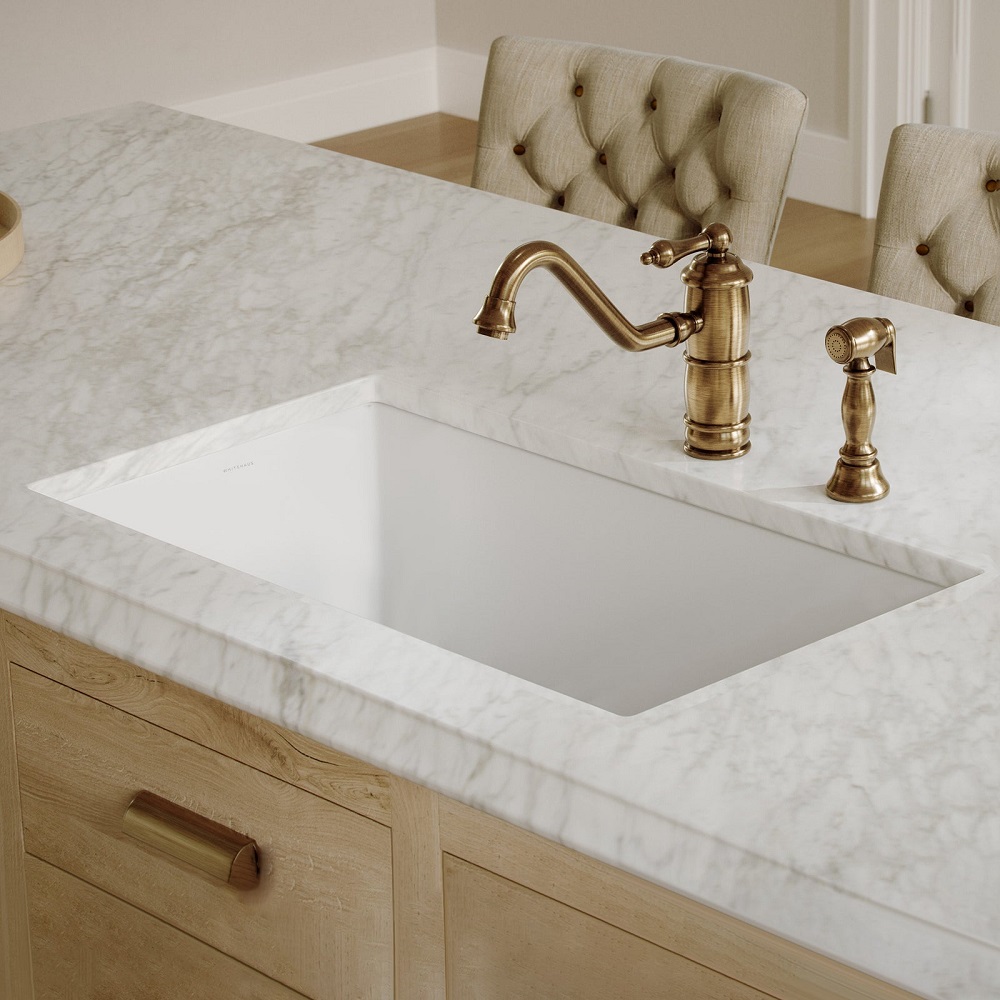 what are white kitchen sinks made of