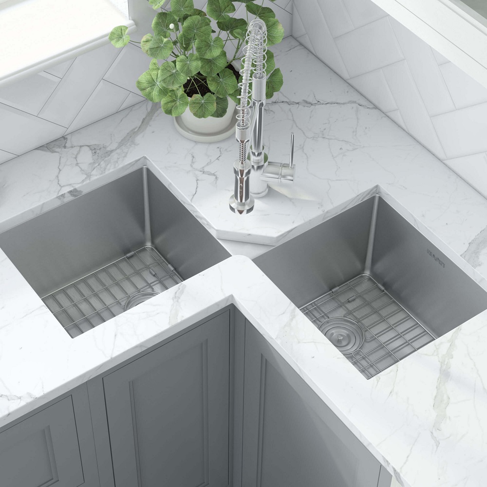 undermount kitchen corner sinks